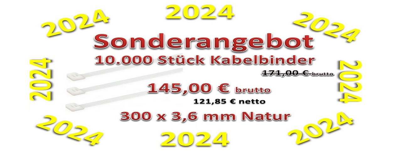 100 Kabelbinder 300x3,6mm schwarz » , € 3,77