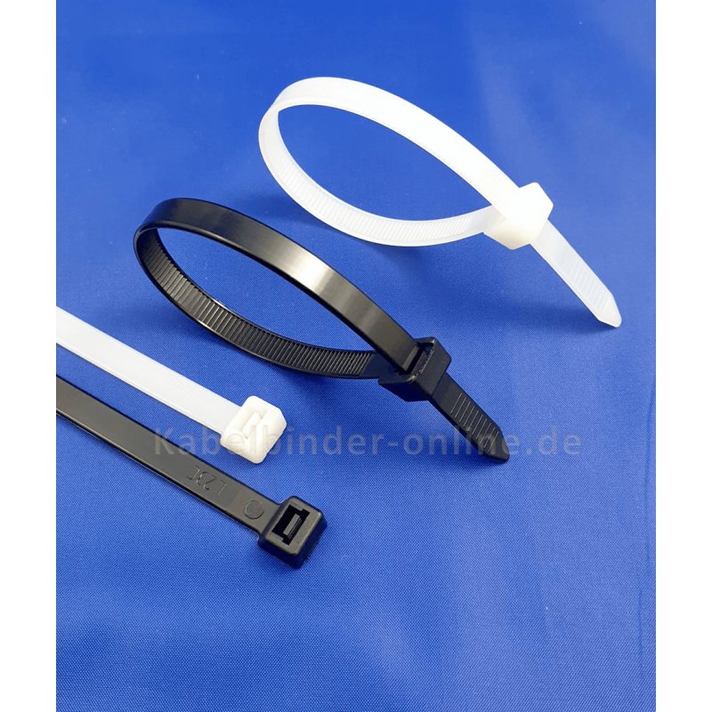 Kabelbinder schwarz 4,8 x 300 mm 100 Stück Kabelstraps - Industri, 4,61 €