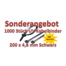 Kabelbinder 200 x 4,8 mm Schwarz UV Beständig 1.000 Stück Sonderangebot